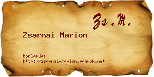 Zsarnai Marion névjegykártya